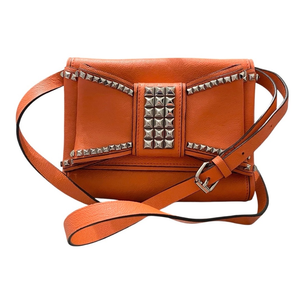 Rebecca Minkoff Studded Orange Leather Crossbody Bag